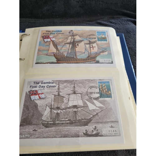 66 - 2 X ALBUMS CONTAINING HISTORY OF ROYAL NAVY FIRST DAY STAMP COVERS BY MERCURY