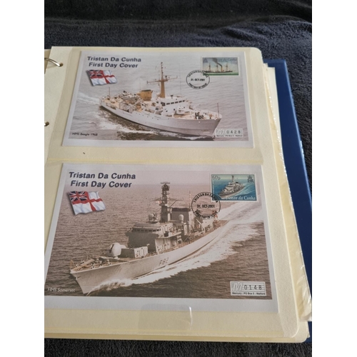 66 - 2 X ALBUMS CONTAINING HISTORY OF ROYAL NAVY FIRST DAY STAMP COVERS BY MERCURY