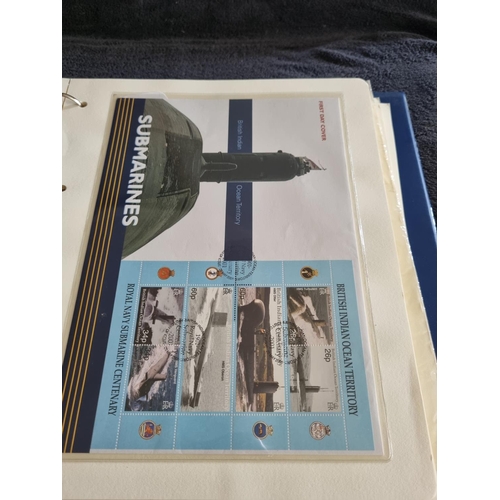 66 - 2 X ALBUMS CONTAINING HISTORY OF ROYAL NAVY FIRST DAY STAMP COVERS BY MERCURY