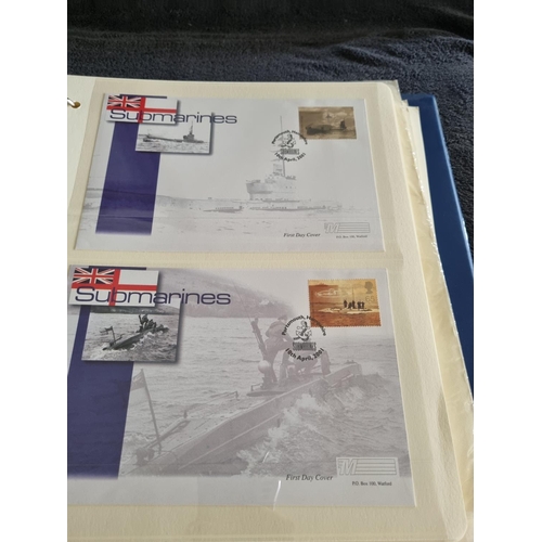 66 - 2 X ALBUMS CONTAINING HISTORY OF ROYAL NAVY FIRST DAY STAMP COVERS BY MERCURY