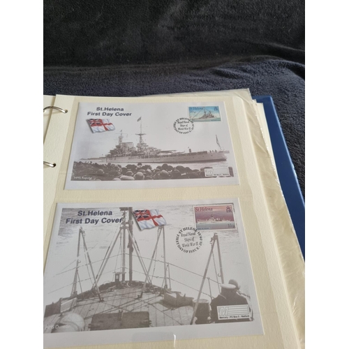 66 - 2 X ALBUMS CONTAINING HISTORY OF ROYAL NAVY FIRST DAY STAMP COVERS BY MERCURY