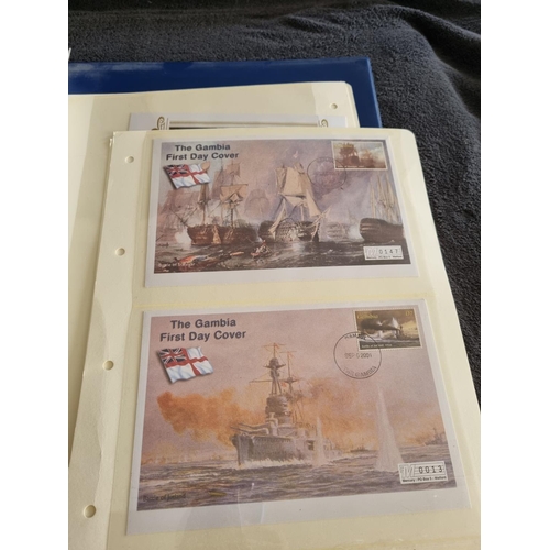 66 - 2 X ALBUMS CONTAINING HISTORY OF ROYAL NAVY FIRST DAY STAMP COVERS BY MERCURY