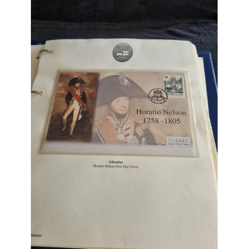 66 - 2 X ALBUMS CONTAINING HISTORY OF ROYAL NAVY FIRST DAY STAMP COVERS BY MERCURY