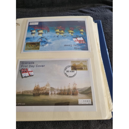 66 - 2 X ALBUMS CONTAINING HISTORY OF ROYAL NAVY FIRST DAY STAMP COVERS BY MERCURY