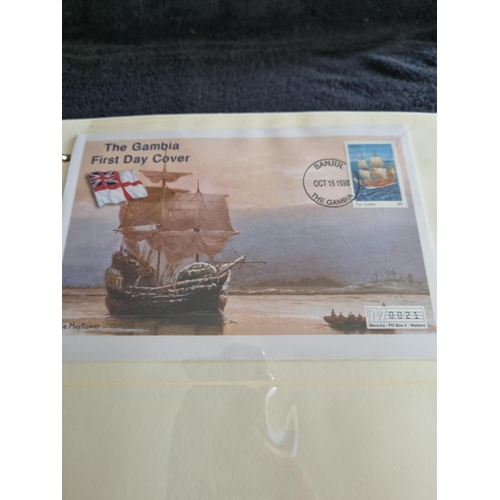 66 - 2 X ALBUMS CONTAINING HISTORY OF ROYAL NAVY FIRST DAY STAMP COVERS BY MERCURY