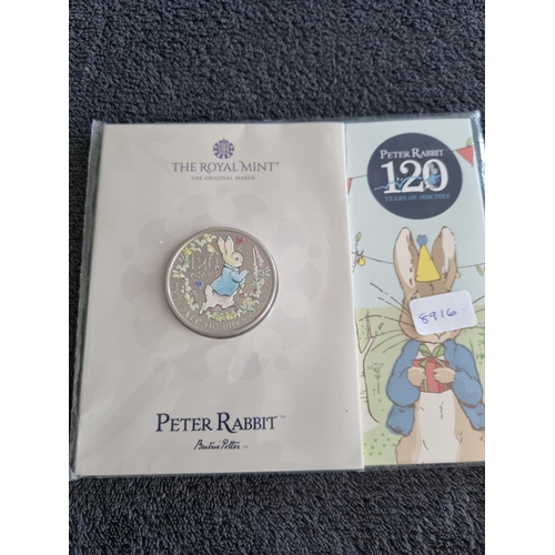 67 - 2 ROYAL MINT PETER RABBIT £5 COINS 2022 120 YEARS