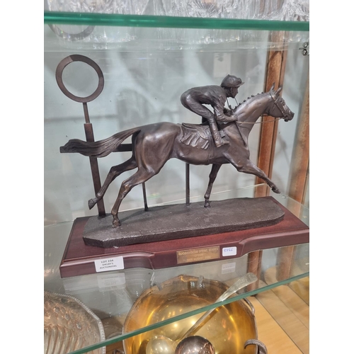 234 - 1 x j eyeres horse racing figurine tote exacta sprint stakes epsom 2004 has damage to one leg