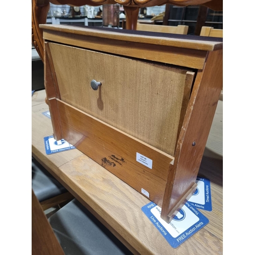 30 - 1 x small teak cased mini drop down piano