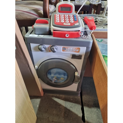 9 - 1 x childs plastic washing machine with till etc