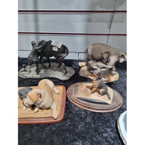 338 - 4 X VARIOS MAKER LARGE ANIMAL FIGURINES