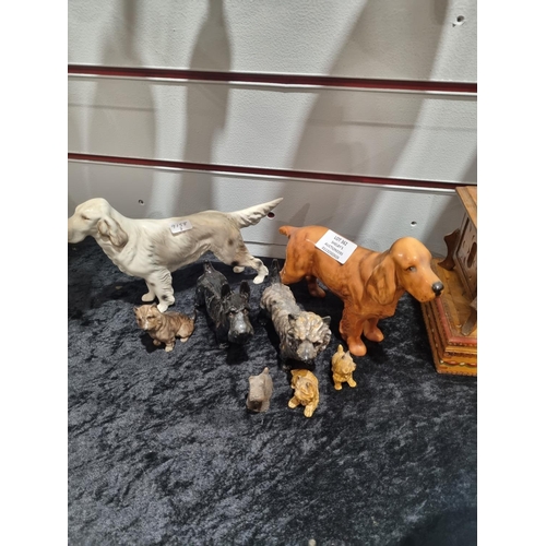 362 - SELECTION OF VARIOUS MAKER POTTERY DOG FIGURINES