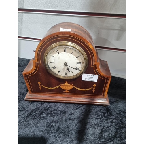 364 - 1 X EDWARDIAN INLAID MANTLE CLOCK