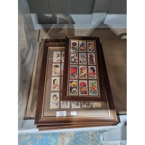 383 - 4 X VARIOUS FRAMED CIGARETTE CARD SETS