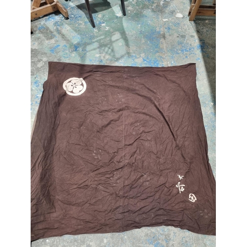 35 - 1 X BROWN PRINTED JAPANESE TABLE CLOTH