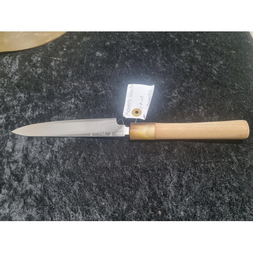 47 - 1 X JAPANESE CHEFS KNIFE MASAMOTO SOHONTEN WOOD HANDLE