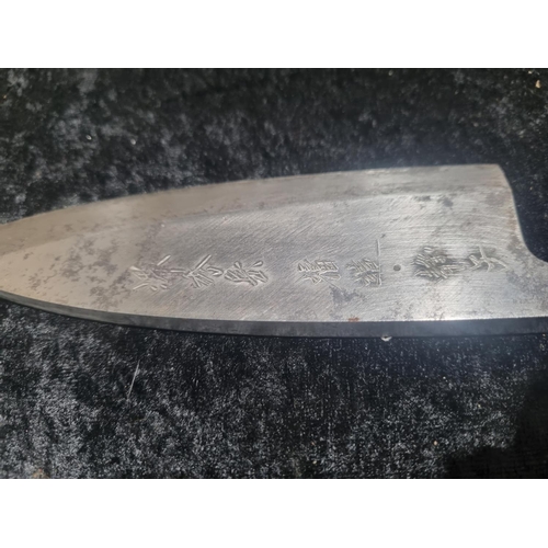 48 - 1 X JAPANESE CHEFS KNIVE NO HANDLE INSIGNIA UNKNOWN