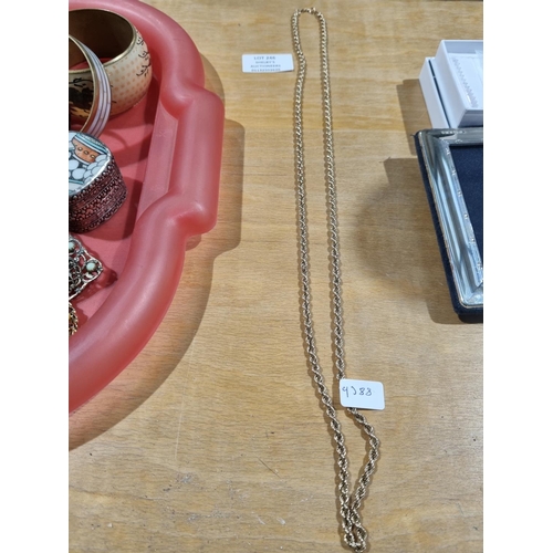 246 - 1 X 32 INCH 9CT GOLD ROPE LINK NECKLACE