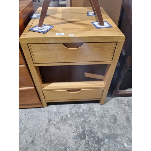 28 - 1 X ERCOL DOUBLE DRAWER SIDE TABLE