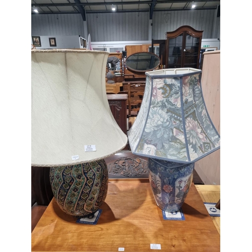 30 - 2 X ORIENTAL STYLE POTTERY LAMPS