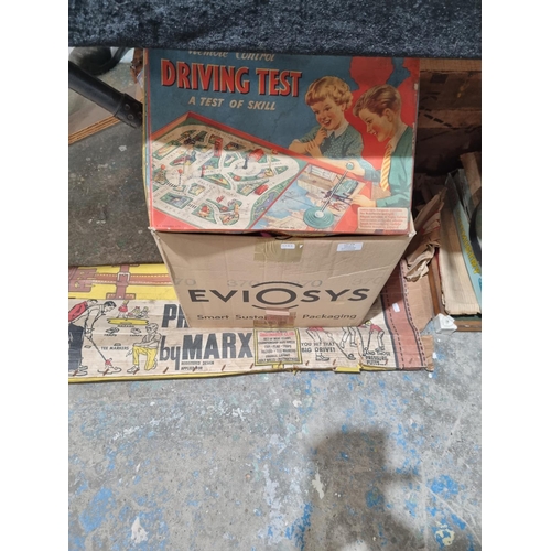 379 - 1 X BOX CONTAINING VARIOUS TOYS WOODEN BOAT ETC