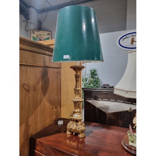 51 - 1 X LARGE POTTERY GILT TABLE LAMP