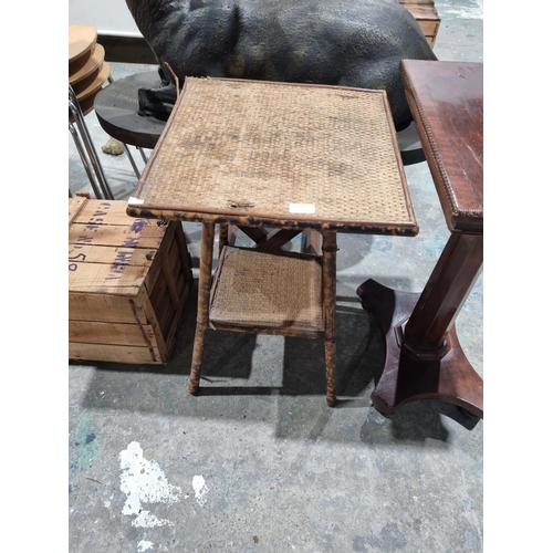 65 - 1 X VICTORIAN TIGER BAMBOO TABLE NEEDS SOME RESTORATION