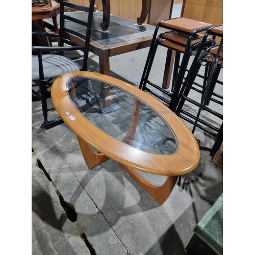 96 - 1 X 1960S OVAL COFFEE TABLE WITH CANDLE STAND