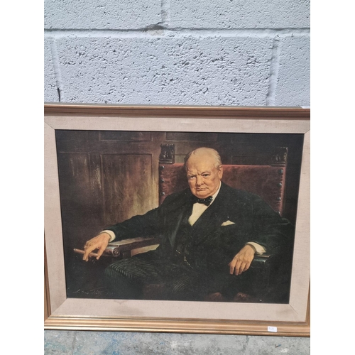 102 - 1 X VARNISH OVER PRINT WINSTON CHURCHIL ON CANVAS BY ARTIST PANIM