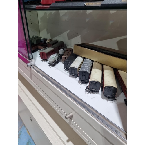 129 - SELECTION OF PLAYWORN 00 COACHES AND TRUCKS