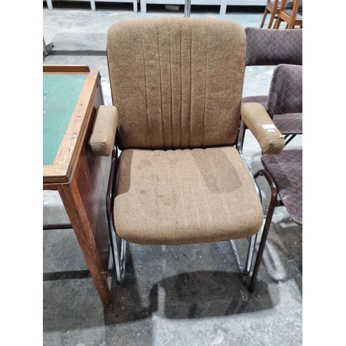 26 - 1 X ROSE WOOD BACK EASY UPHOLSTERY OFFICE CHAIR