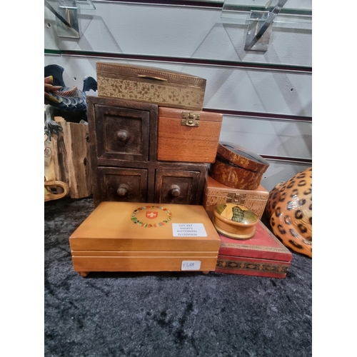 297 - SELECTION OF WOODEN TRINKET BOXES