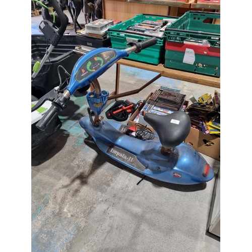 3 - 1 X IMPALA II ELECTRIC SCOOTER WITH POWER CABLE NEEDS RESTORATION AS NOT RUNNING