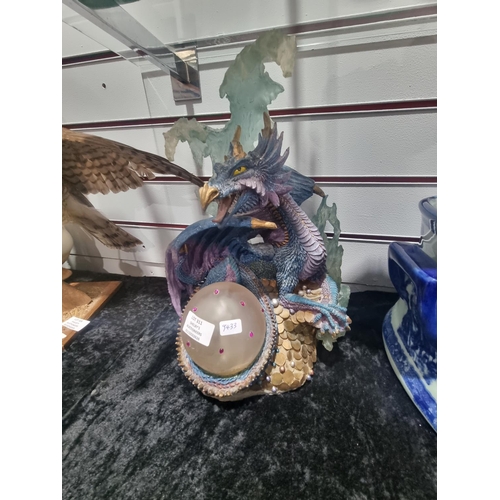 311 - 1 X LARGE DRAGON FIGURINE MOOD BALL LAMP