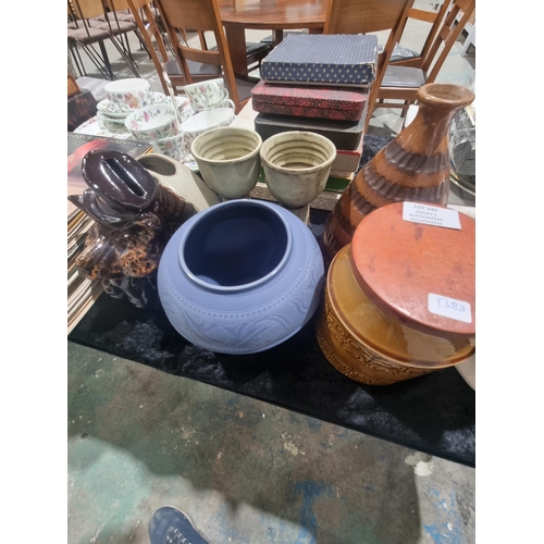 340 - SELECTION OF EARTHEN WARE POTTERY ETC