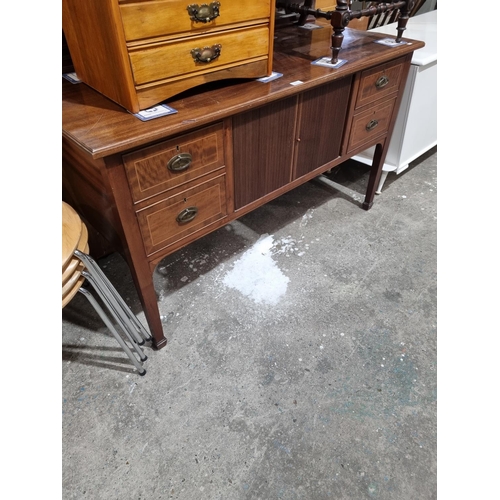 36 - 1 X EDWARDIAN INLAID MAHOGANY SIDE BOARD