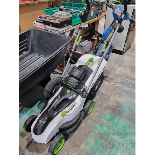 4 - 1 X BATTERY POWERED LAWN MOWER WITH CHARGER