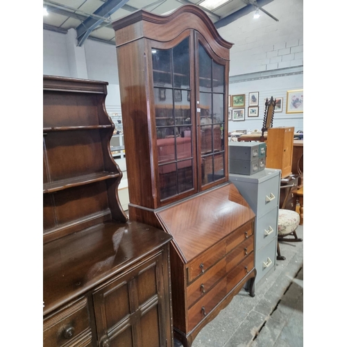 43 - 1 X MAHOGANY BUREAU BOOKCASE