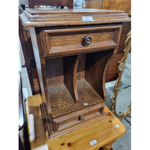 48 - 1 X EDWARDIAN OAK TELEPHONE TABLE