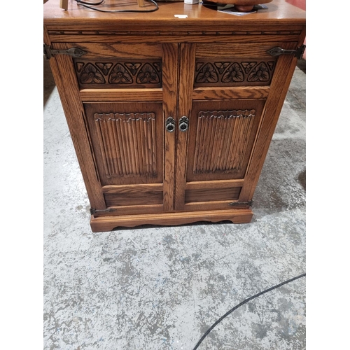 57 - 1 X OLD CHARM  FURNITURE OAK STORAGE CUPBOARD