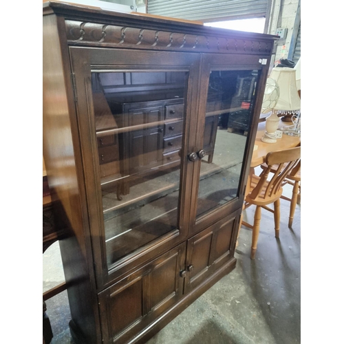 72 - 1 X OAK DISPLAY CABINET 1960S