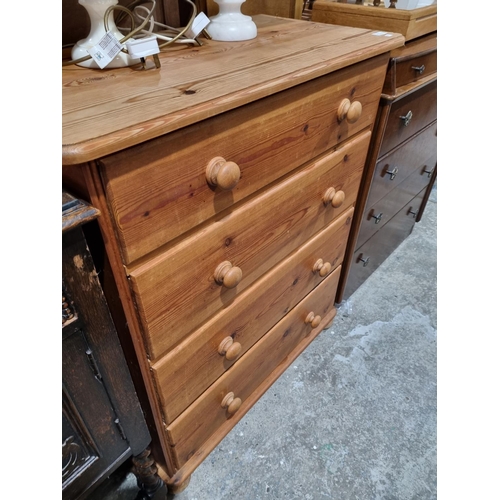 85 - 1X PINE 4 DRAWER CHEST OF DRAWERS