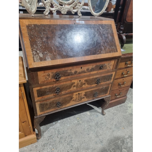 18 - 1 X WALNUT EDWARDIAN BUREAU