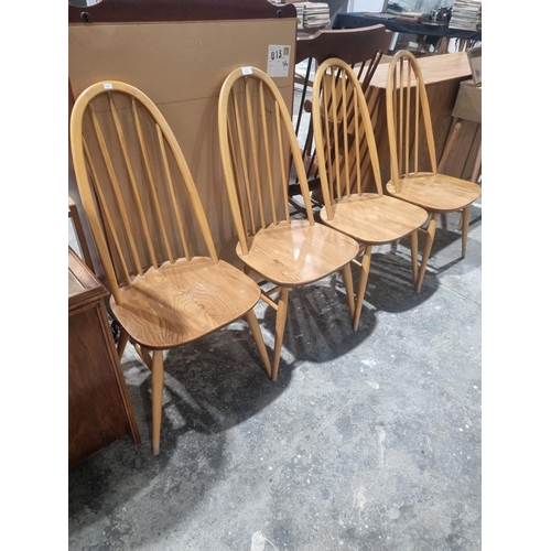 51 - 4 X ERCOL BLONDE DINING CHAIRS