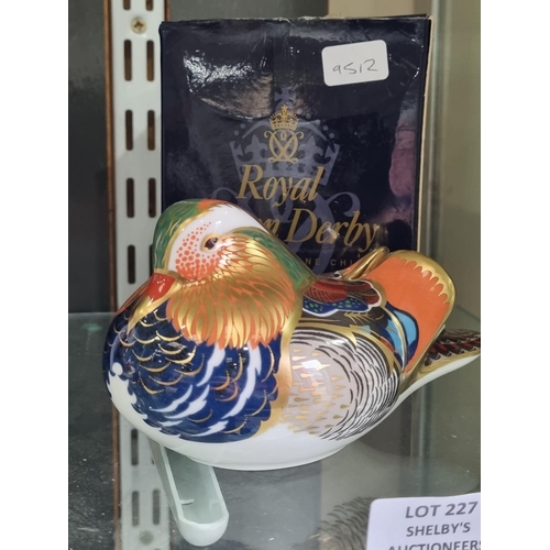 227 - 1X ROYAL CROWN DERBY MANDARIN DUCK GOLD PIN WITH BOX 1997