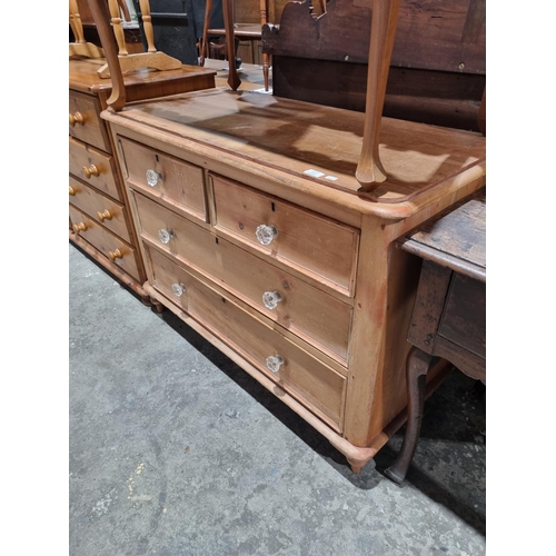 144 - 1 X PINE 4 DRAWER CHEST OF DRAWERS