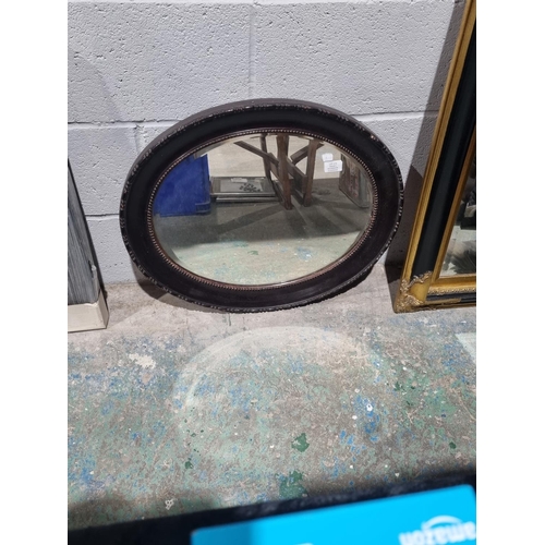 174 - 1 X 1930S MAHOGANY BEVELLED EDGE HALL MIRROR