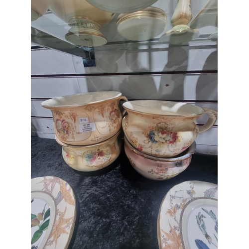 280 - 4 X VARIOUS POTTERY CHAMBER POTS