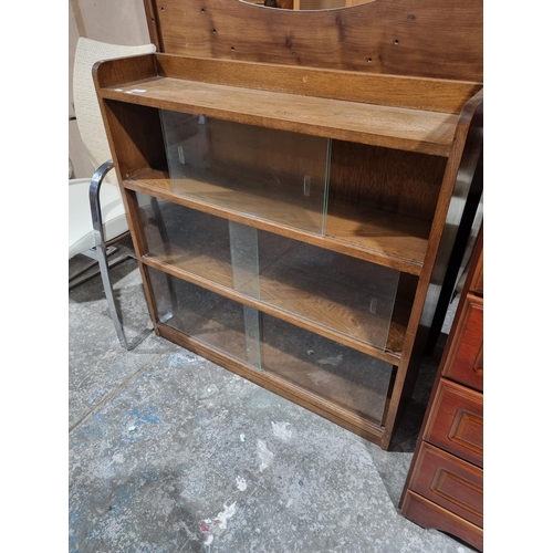 59 - 1 X OAK 1930S CHINA DISPLAY CABINET