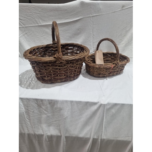 354 - 2 X WILLOW WICKER SHOPPING BASKETS