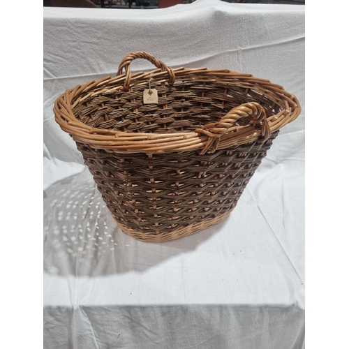 376 - 1 X WILLOW WICKER LOG BASKET